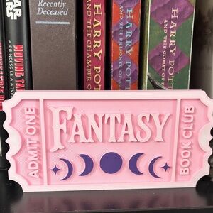 Fantasy Book Club Ticket Shelf Decor 🎟️✨🌙